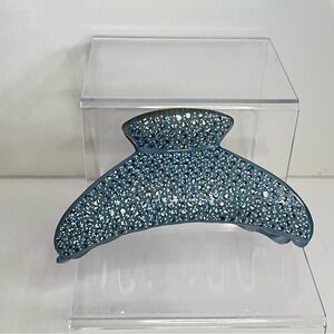 Vintage Light Blue Swarovski Crystal Hair Claw Clip